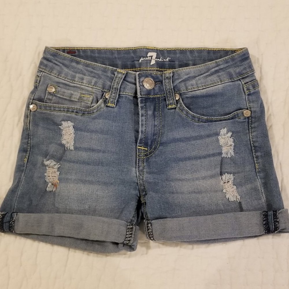 7 For All Mankind Girls Denim Shorts Size 8